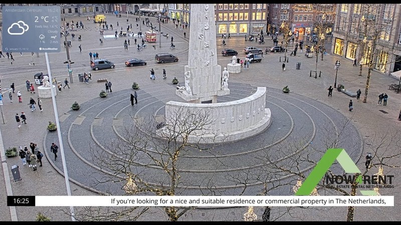Live camera view of Amsterdam: Dam Square