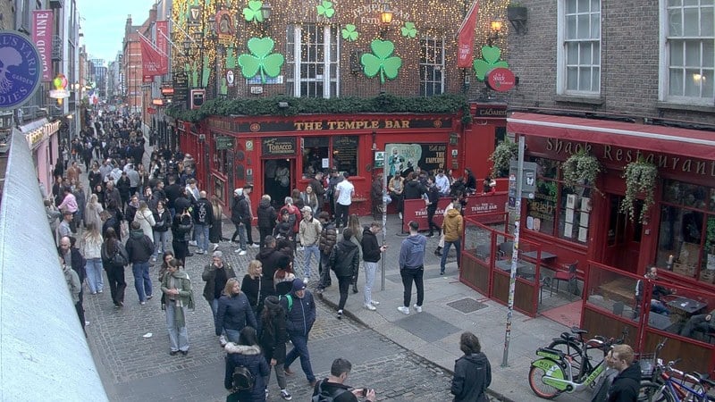 Live camera view of Dublin: Temple Bar