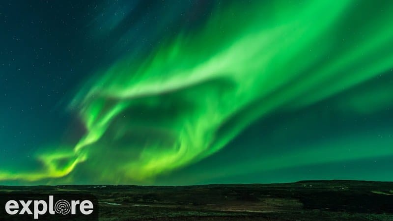 Live camera view of Northern Lights